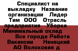 Специалист на выкладку › Название организации ­ Лидер Тим, ООО › Отрасль предприятия ­ Уборка › Минимальный оклад ­ 28 050 - Все города Работа » Вакансии   . Ненецкий АО,Волоковая д.